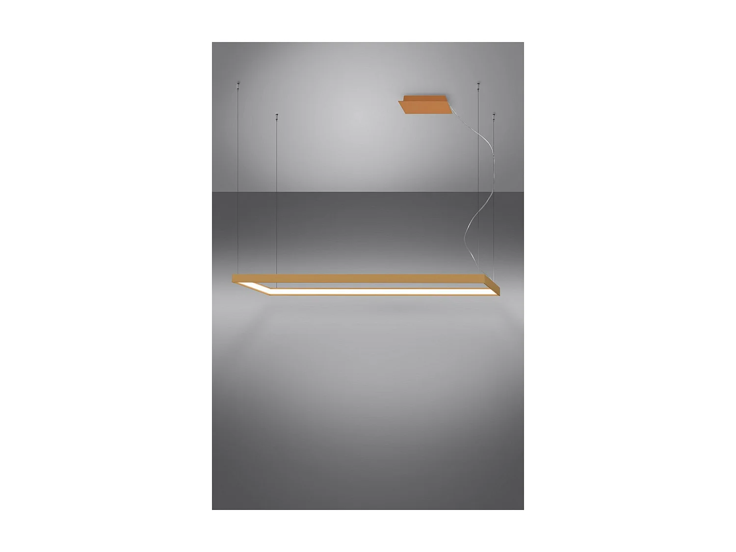 Sollux lichting Tuula Integrierte rechteckige LED-Deckenleuchte, Gold, 4000 K, 8096 lm
