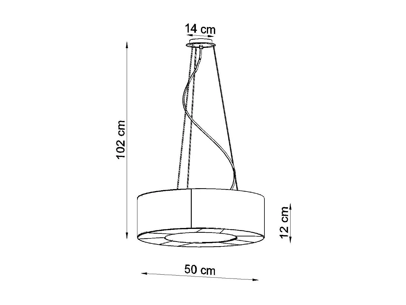 Sollux SATURNO Suspension Cylindrique Blanc 50cm E27