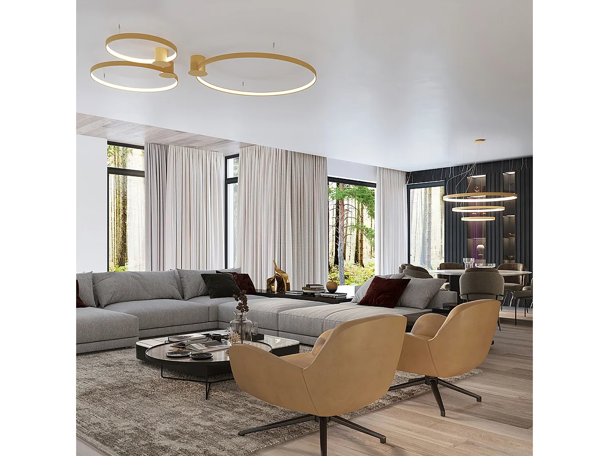 Sollux Rio Integrierte LED-Hängedeckenleuchte Golden