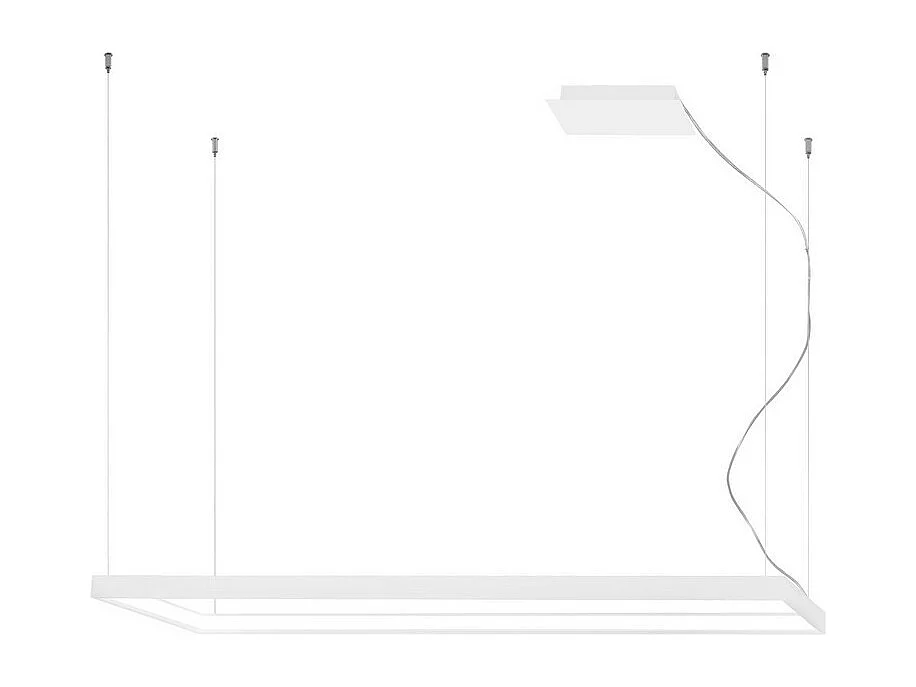 Sollux Lighting Tuula Plafonnier suspendu rectangulaire à DEL intégré, blanc, 3000K, 5751lm