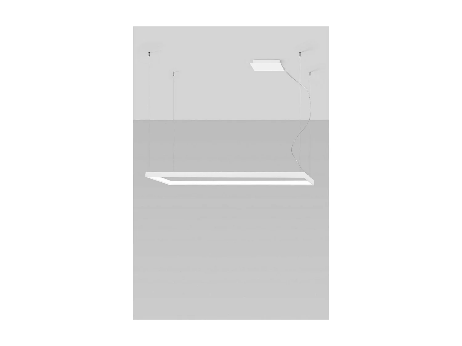 Sollux Lighting Tuula Plafonnier suspendu rectangulaire à DEL intégré, blanc, 3000K, 5751lm