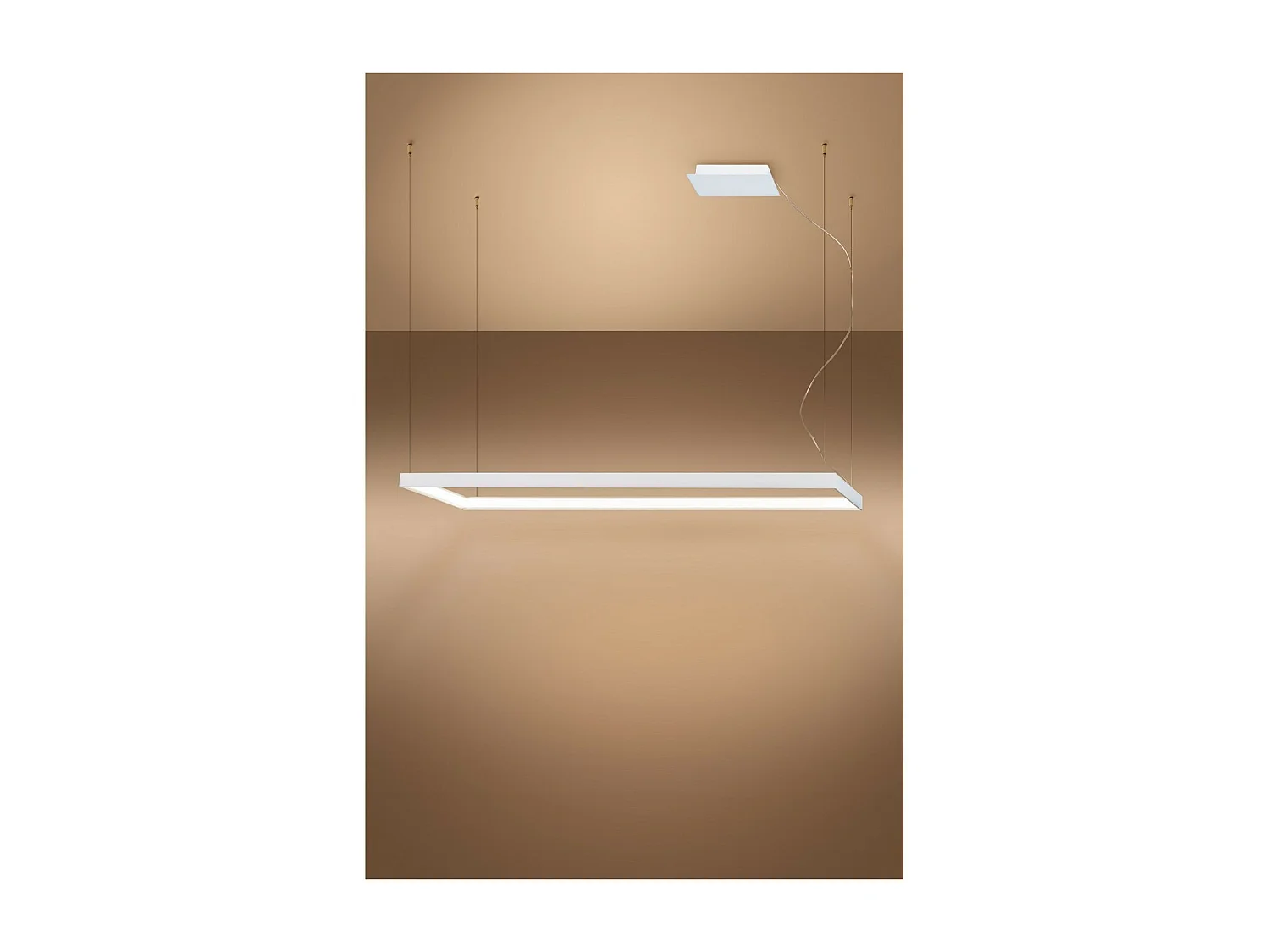 Sollux Lighting Tuula Plafonnier suspendu rectangulaire à DEL intégré, blanc, 3000K, 5751lm