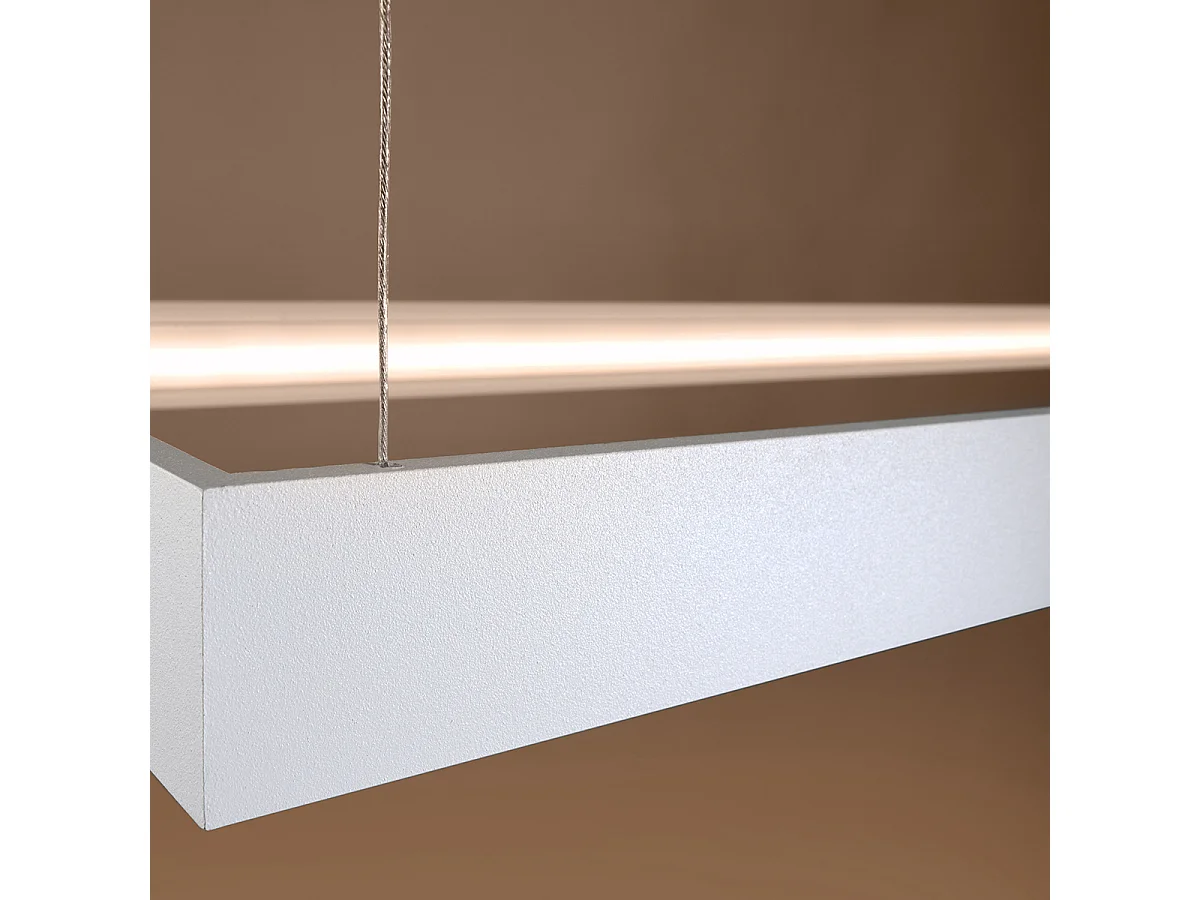 Sollux Lighting Tuula Plafonnier suspendu rectangulaire à DEL intégré, blanc, 3000K, 5751lm
