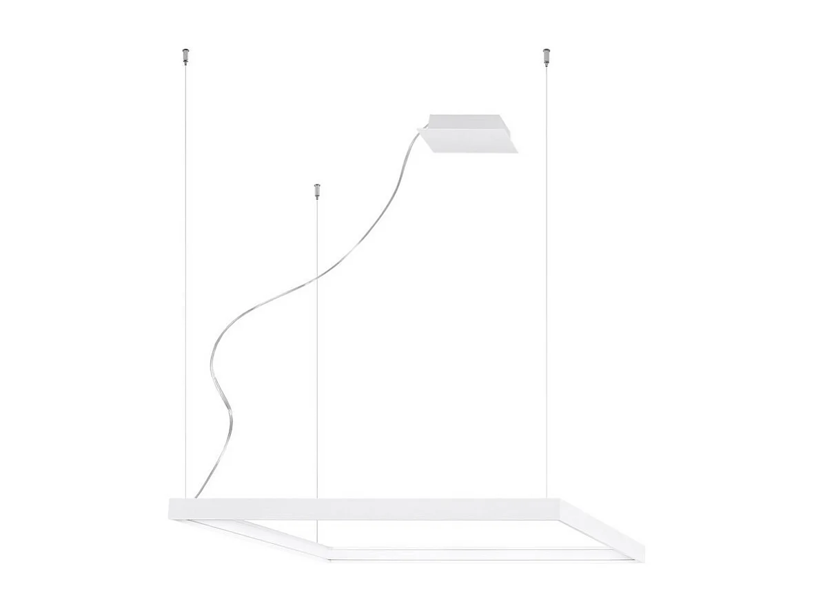 Sollux Lighting Nelya Luz de techo colgante cuadrada LED integrada, blanca, 4000K, 5757lm