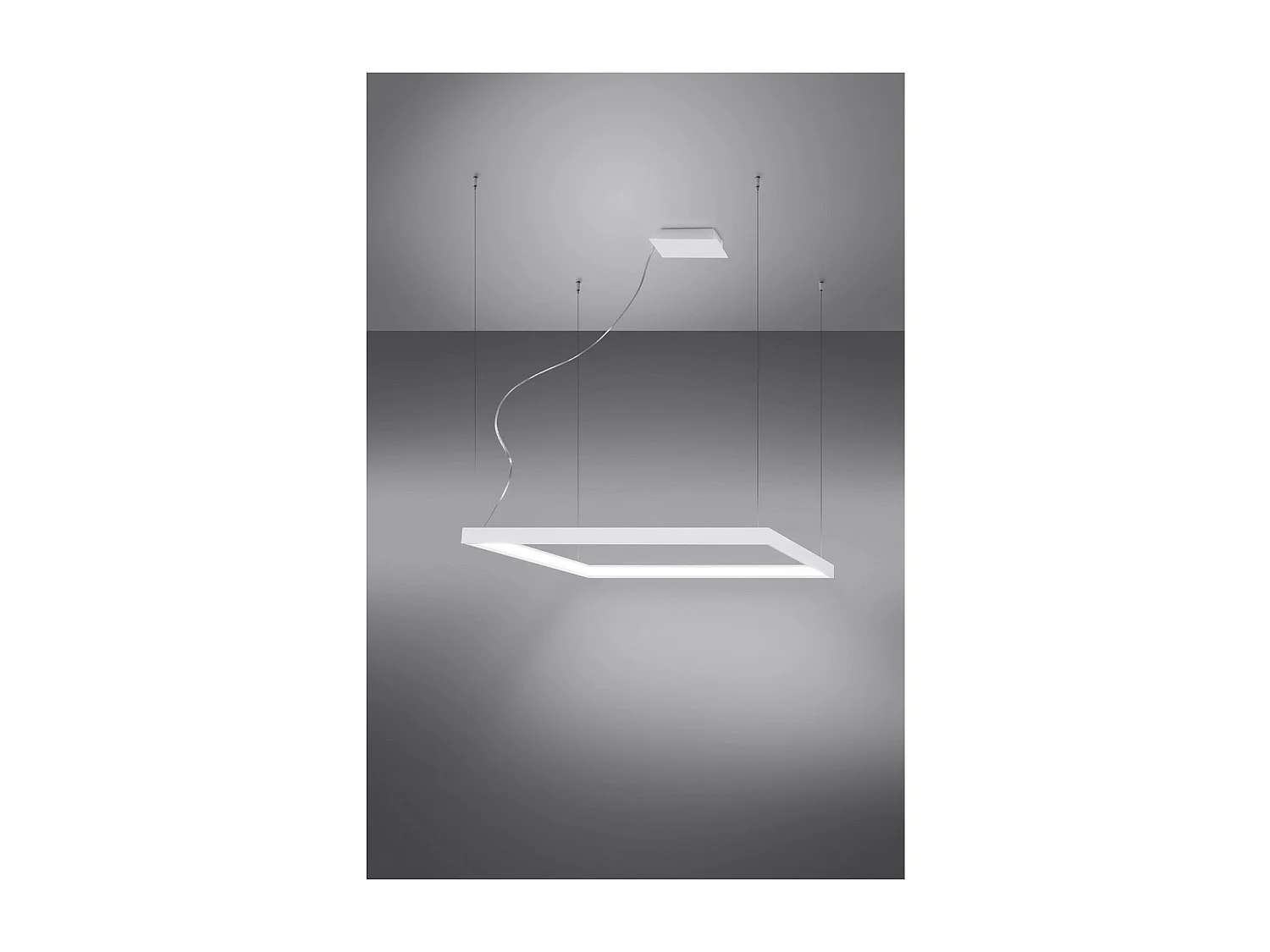 Sollux Lighting Nelya Luz de techo colgante cuadrada LED integrada, blanca, 4000K, 5757lm