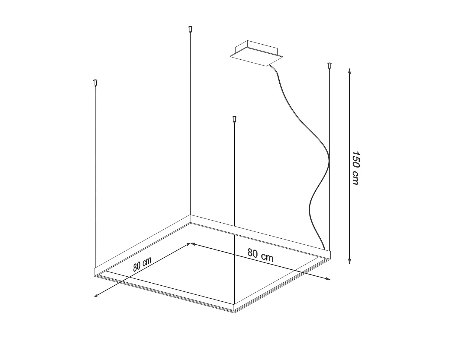 Sollux Lighting Nelya Luz de techo colgante cuadrada LED integrada, blanca, 4000K, 5757lm