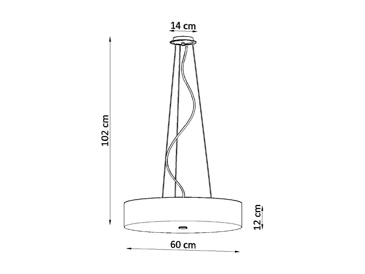 zylindrisch Pendelleuchte Black 60cm E27 Zylindrische Pendelleuchte Schwarz 60cm E27