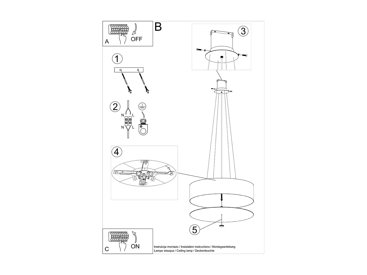 zylindrisch Pendelleuchte Black 60cm E27 Zylindrische Pendelleuchte Schwarz 60cm E27