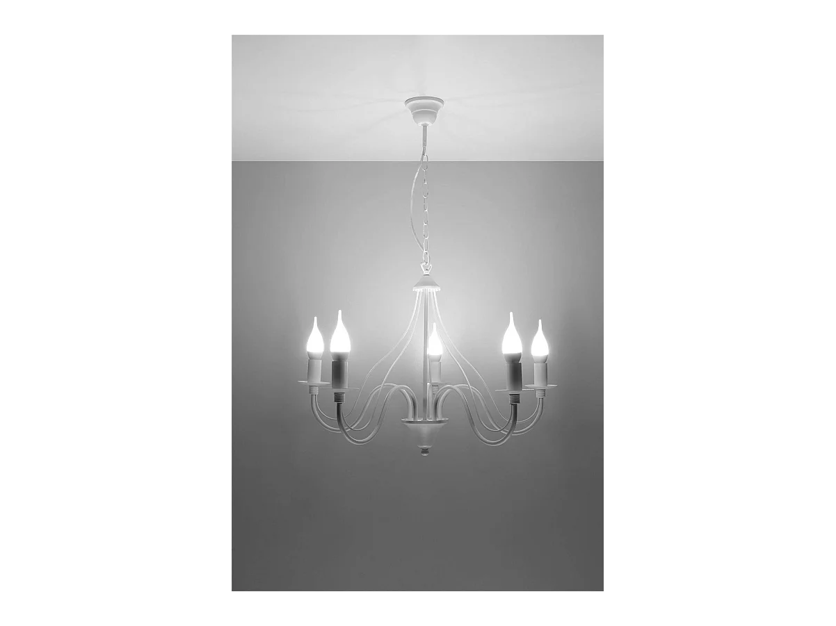 Sollux MINERWA Lustre à 5 bras multiples blanc, E14