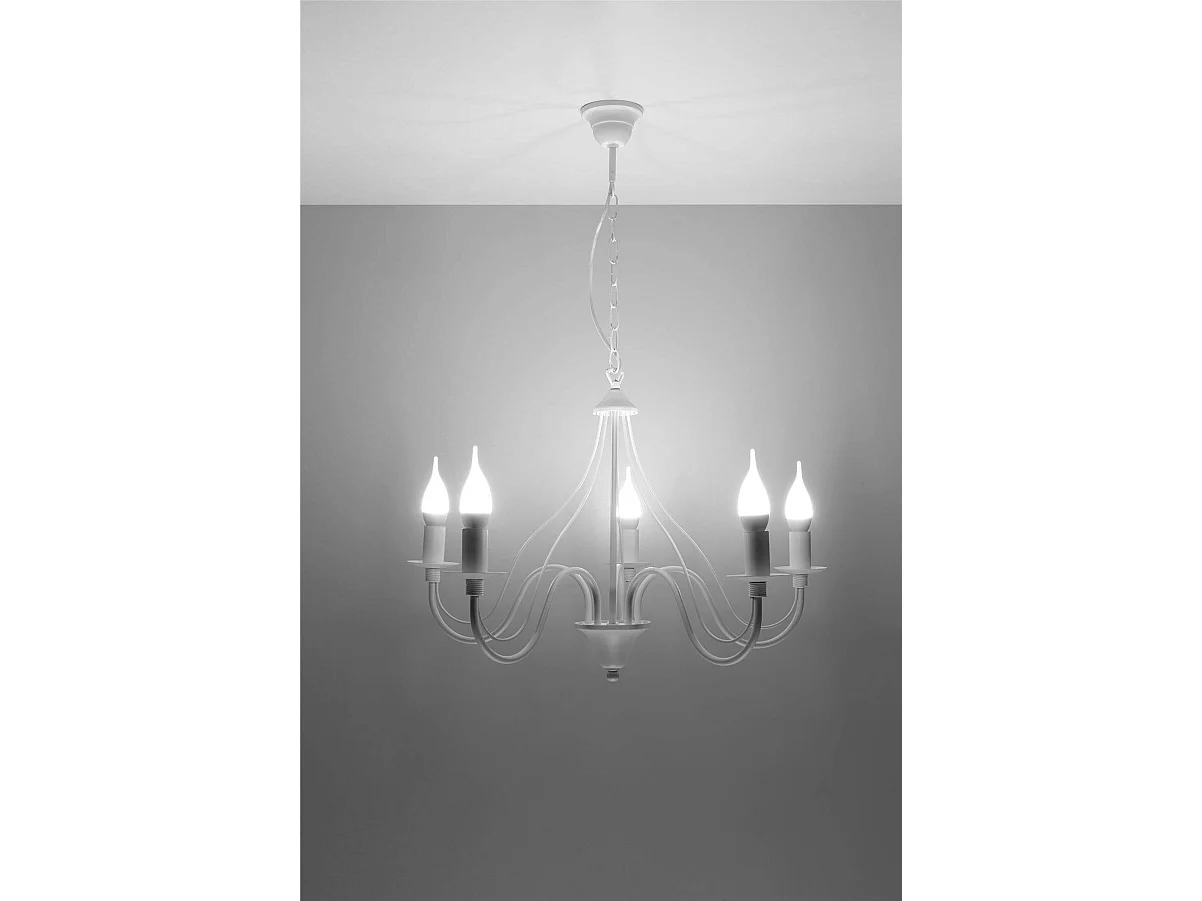 Sollux MINERWA Lustre à 5 bras multiples blanc, E14