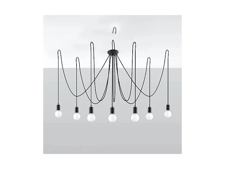 Sollux EDISON Suspension à 7 grappes de lumière noire, E27