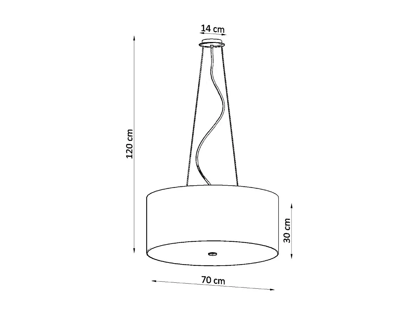 Sollux OTTO Suspension Cylindrique Blanc 70cm E27