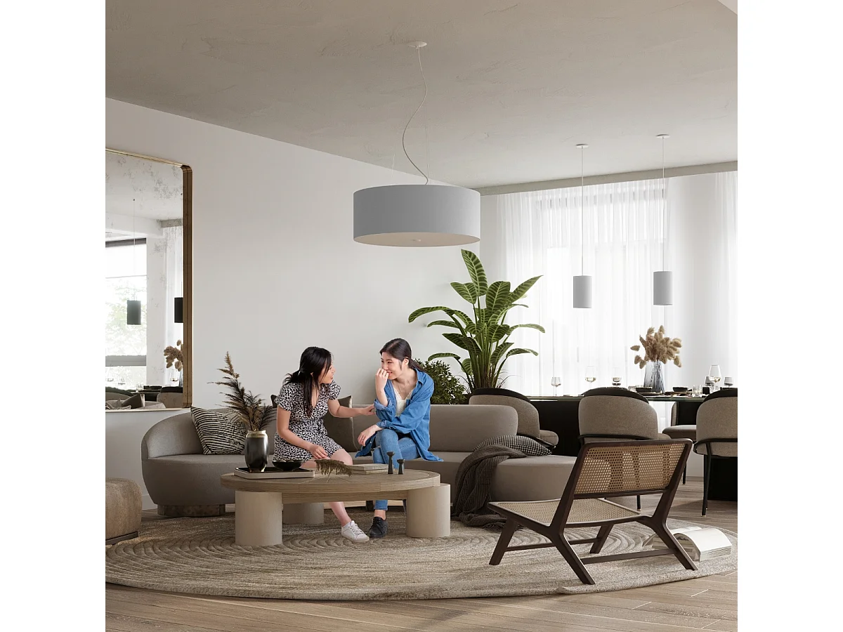 Sollux OTTO Suspension Cylindrique Blanc 70cm E27