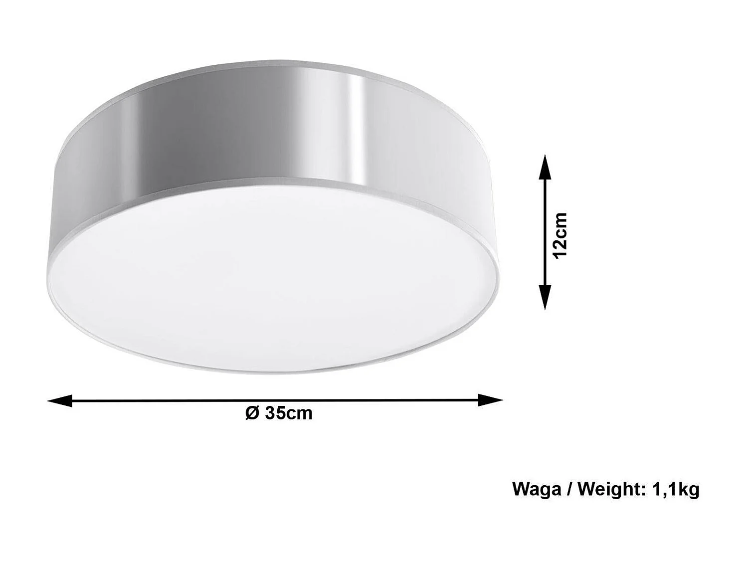 Plafon ARENA 35 szary