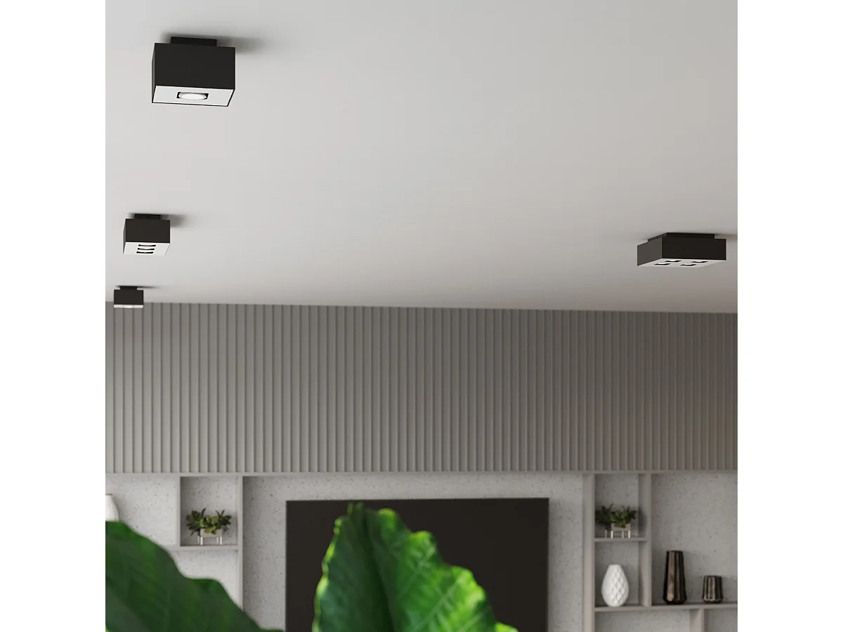 Sollux MONO Downlight à 1 lumière monté sur surface noir et blanc, GU10