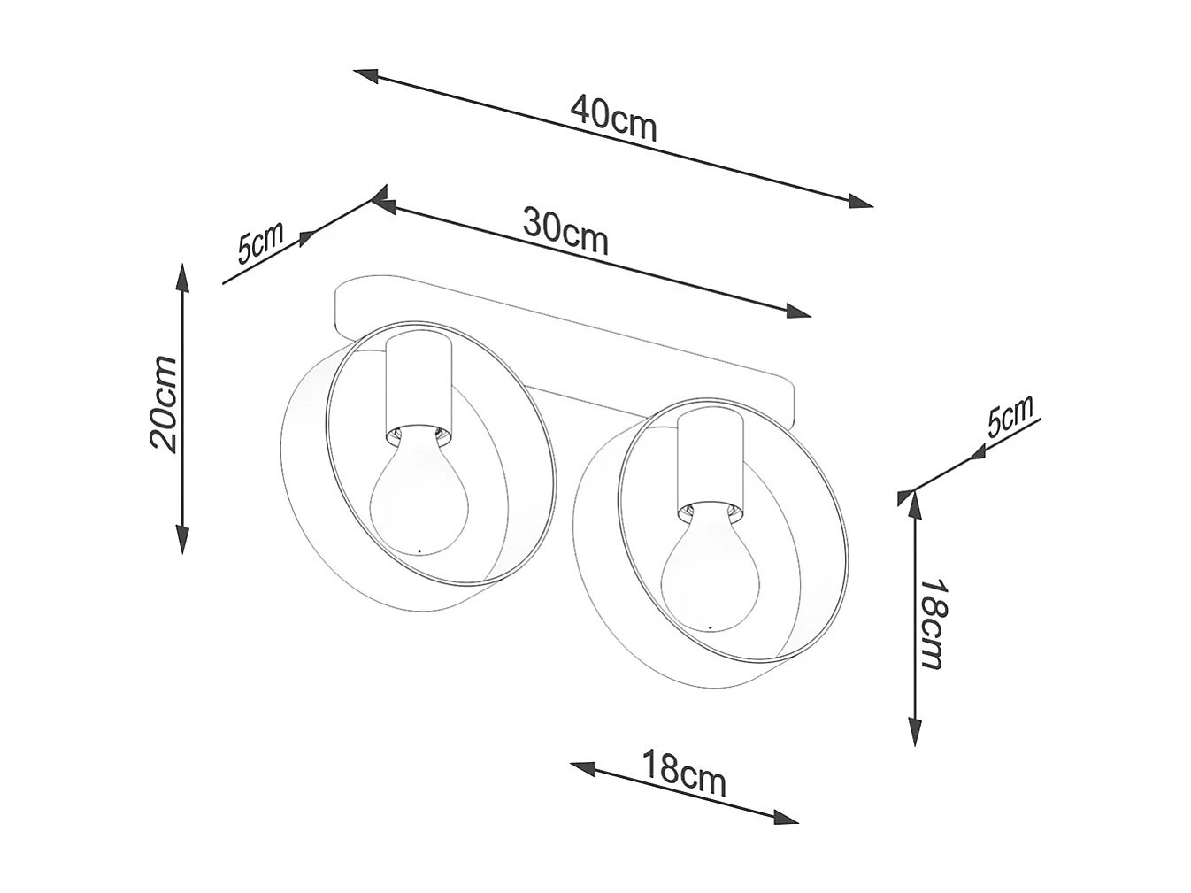 Sollux Titran Plafón Semi Empotrado Blanco