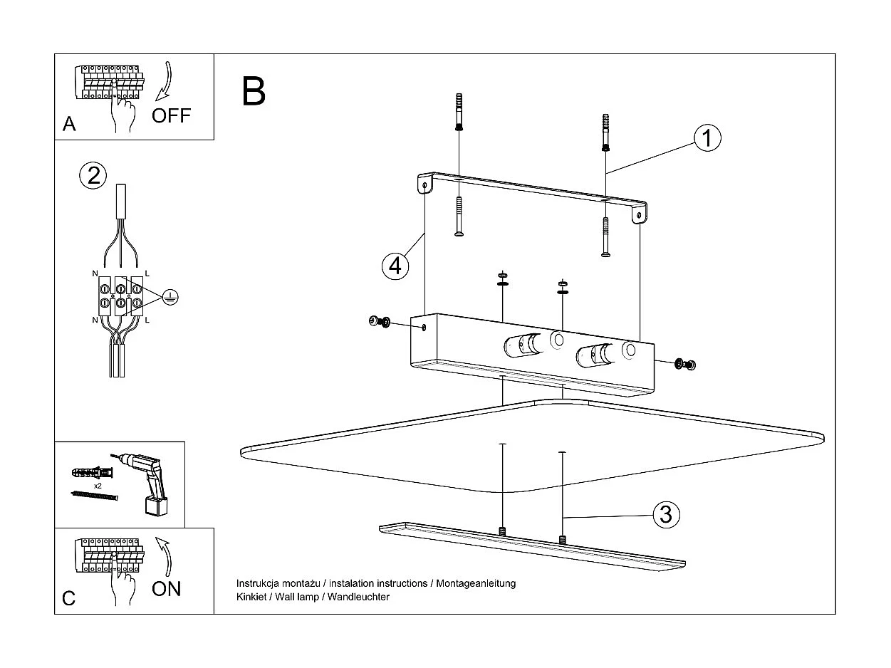 Sollux Lighting Azalia Plafonnier décoratif affleurant, blanc, chrome, 2x G9