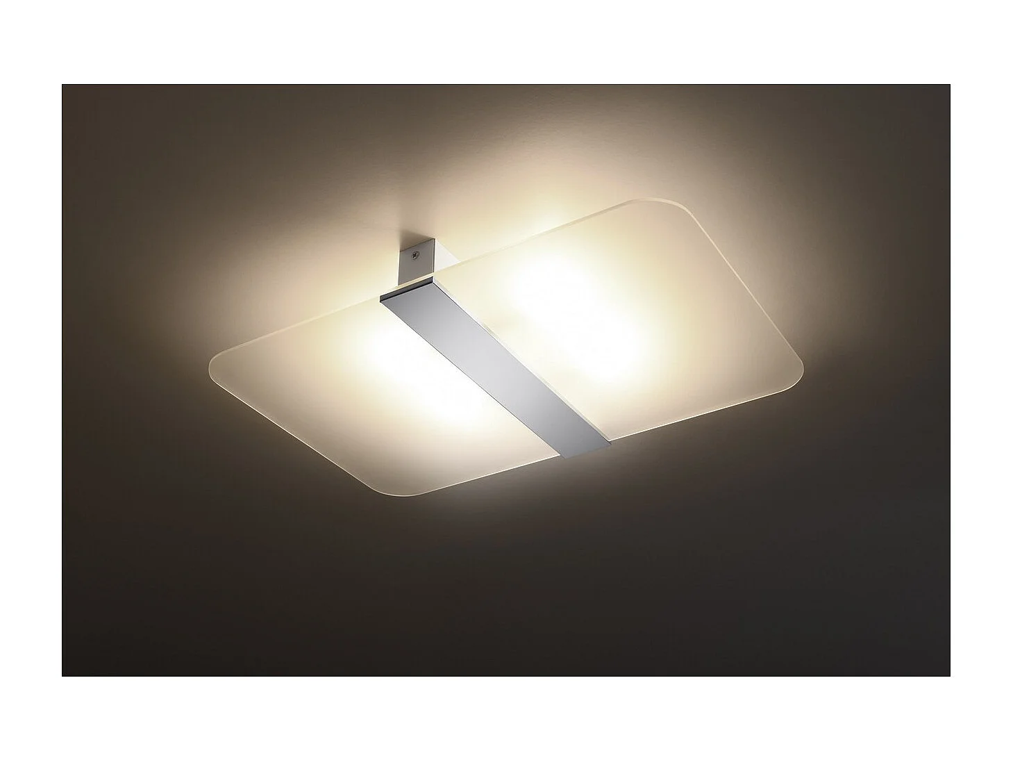 Sollux Lighting Azalia Plafonnier décoratif affleurant, blanc, chrome, 2x G9