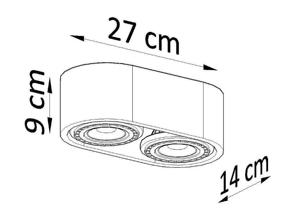 Sollux BASIC Downlights doubles montés en surface Oval Grey GU10