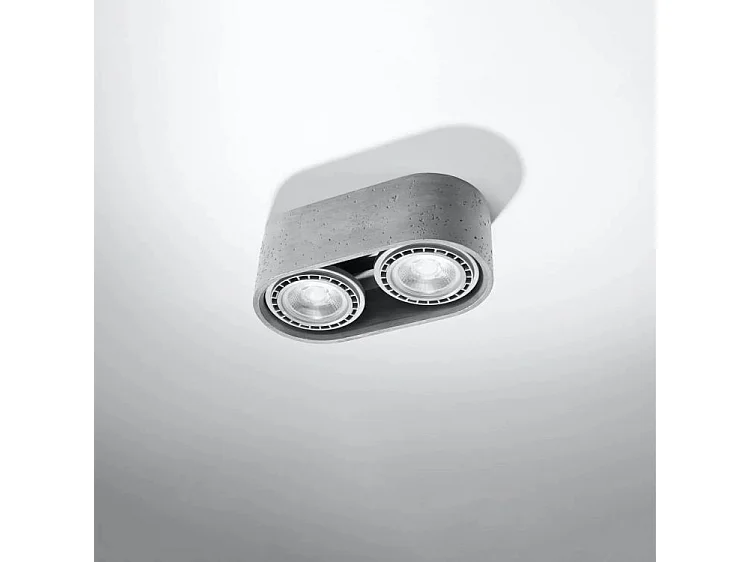 Sollux BASIC Downlights doubles montés en surface Oval Grey GU10