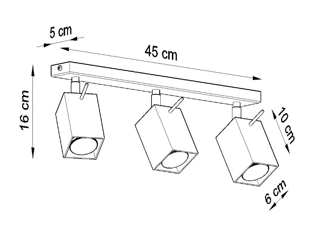 Sollux MERIDA Barre de projecteur à 3 lumières blanc, GU10