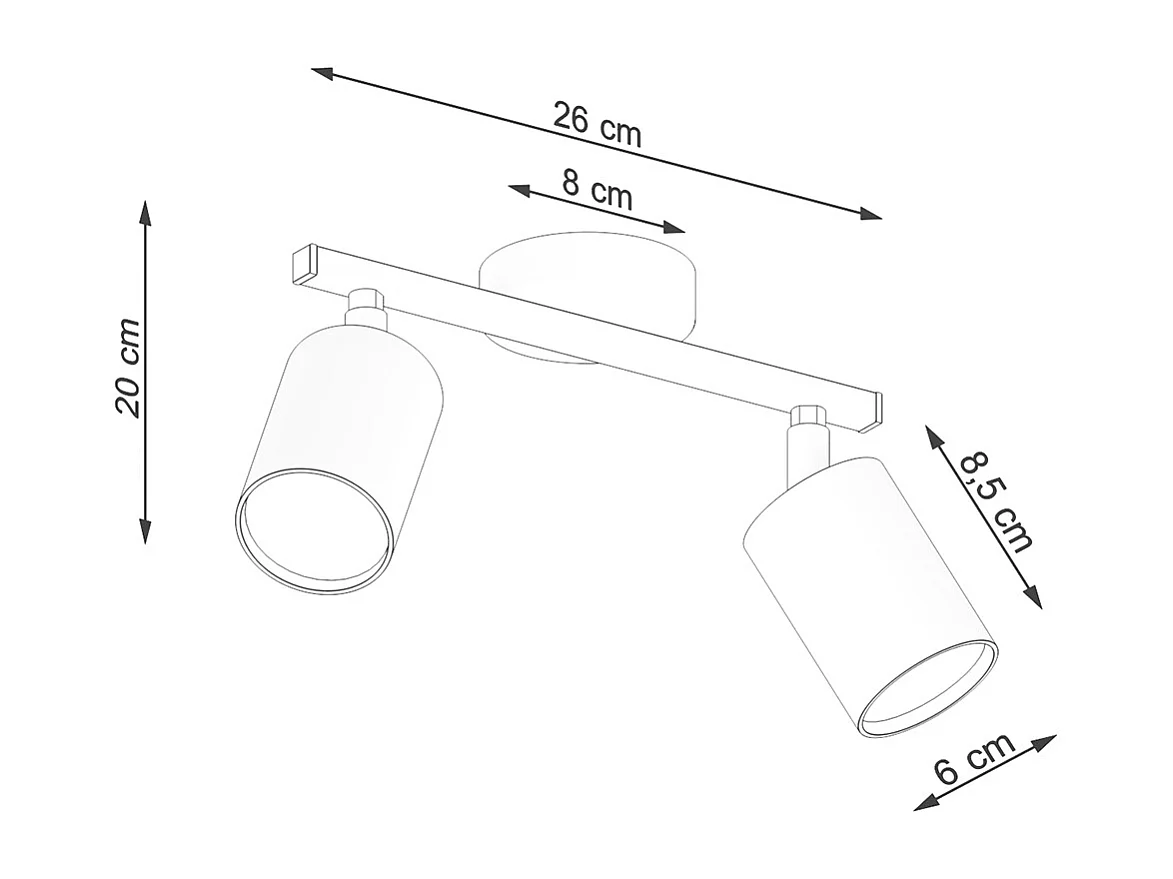 Sollux Lemmi Foco de techo Twin Blanco