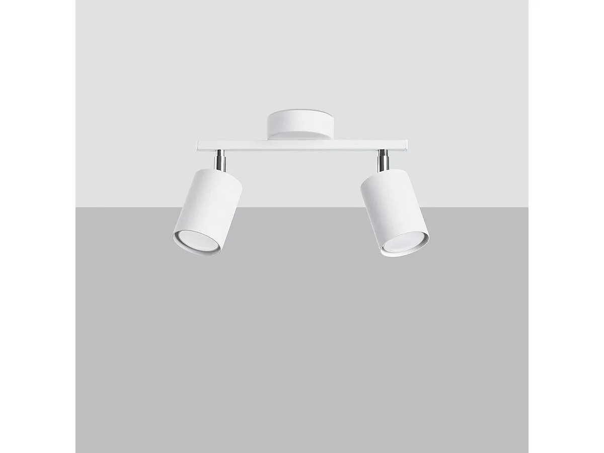 Plafondlampen Lemmi Minimalistisch Van  - 2 Lichtbronnen - L.26 X H.20 Cm - Wit