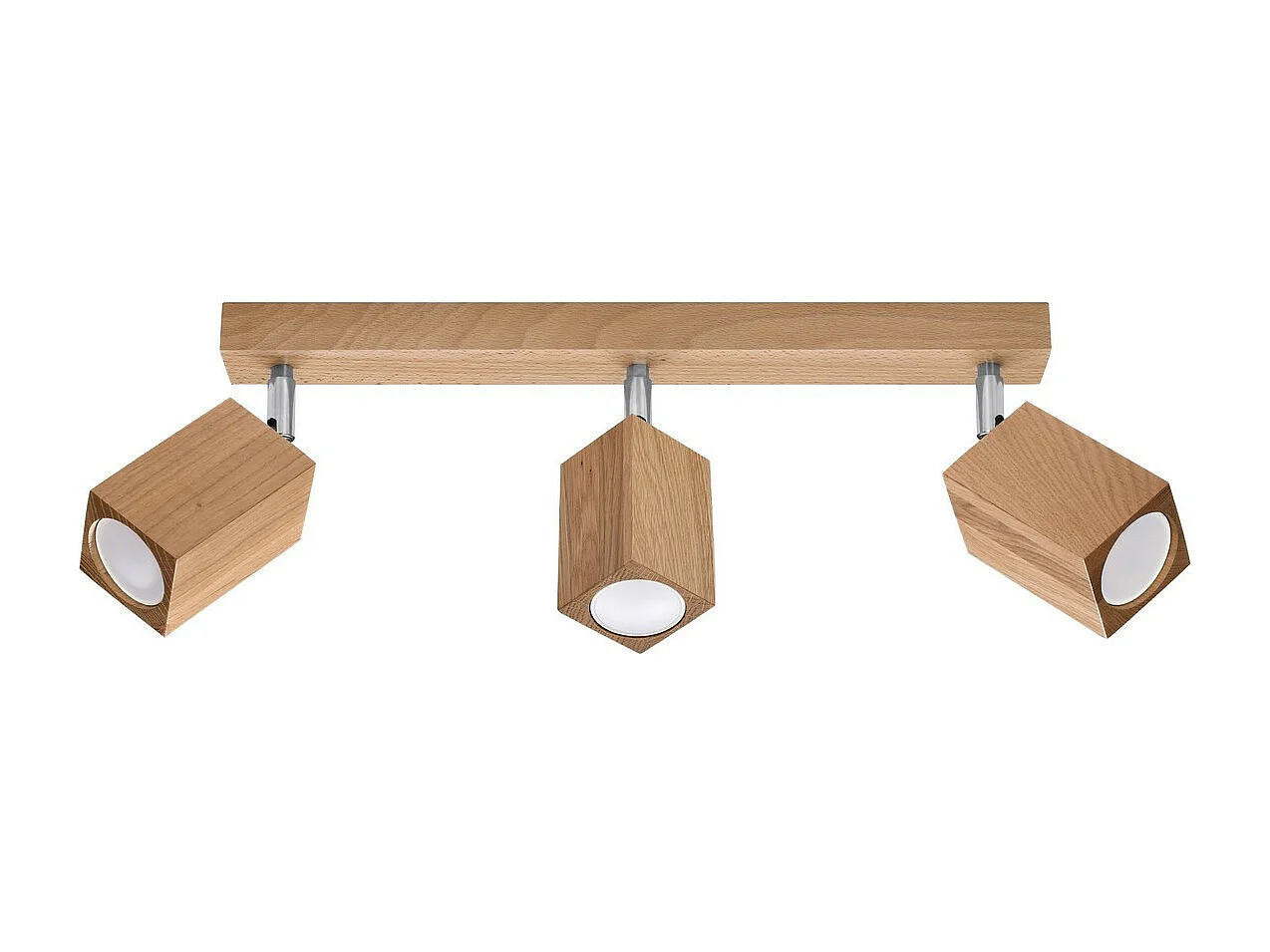 Sollux Lighting Keke Barre de spots de plafond carrée en chêne, bois, 3x GU10