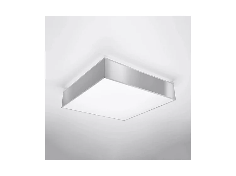 Sollux HORUS Plafonnier carré à 3 ampoules, argent, E27