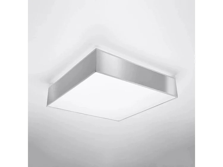 Sollux HORUS - Lámpara de techo cuadrada a ras de suelo 3 luces Plata, E27