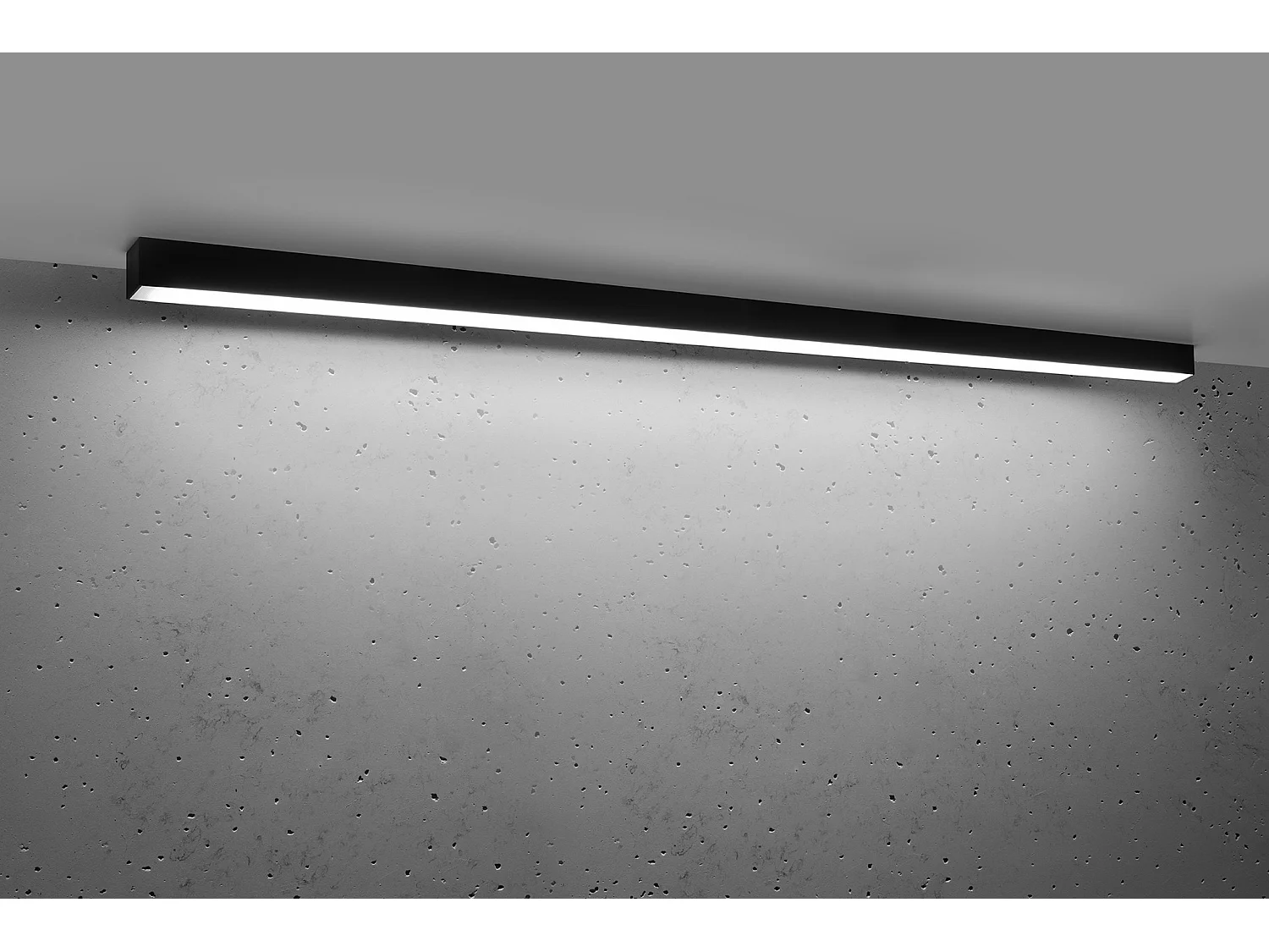 Luminárias De Teto Pinne Minimalista, Alumínio - 1 Lichtbronnen - L.150 X H.6 Cm - Preto