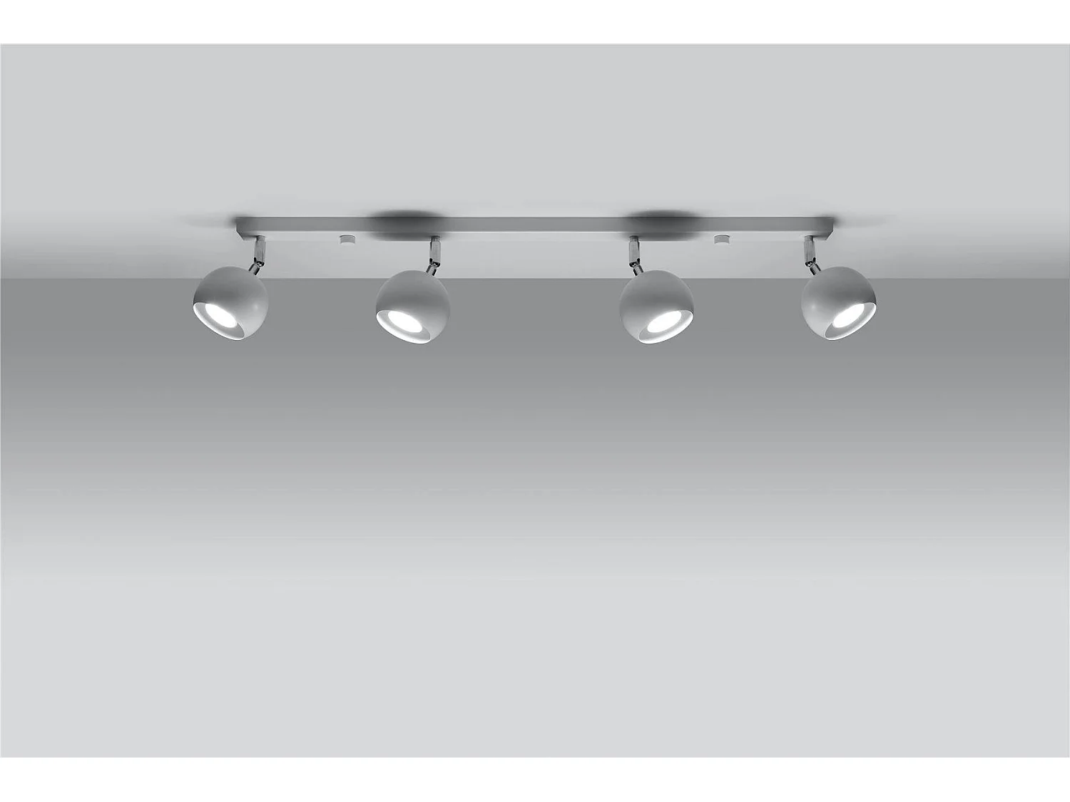 Plafondlampen Oculare Modern Van  - 4 Lichtbronnen - L.80 X H.16 Cm - Wit