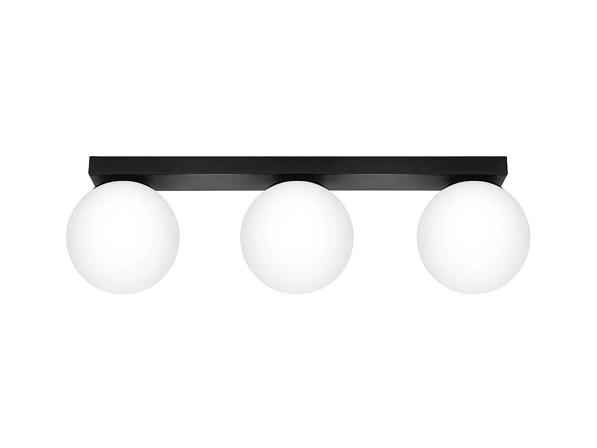 Plafondlampen Yoli Modern Van  - 3 Lichtbronnen - L.50 X H.14,5 Cm - Zwart