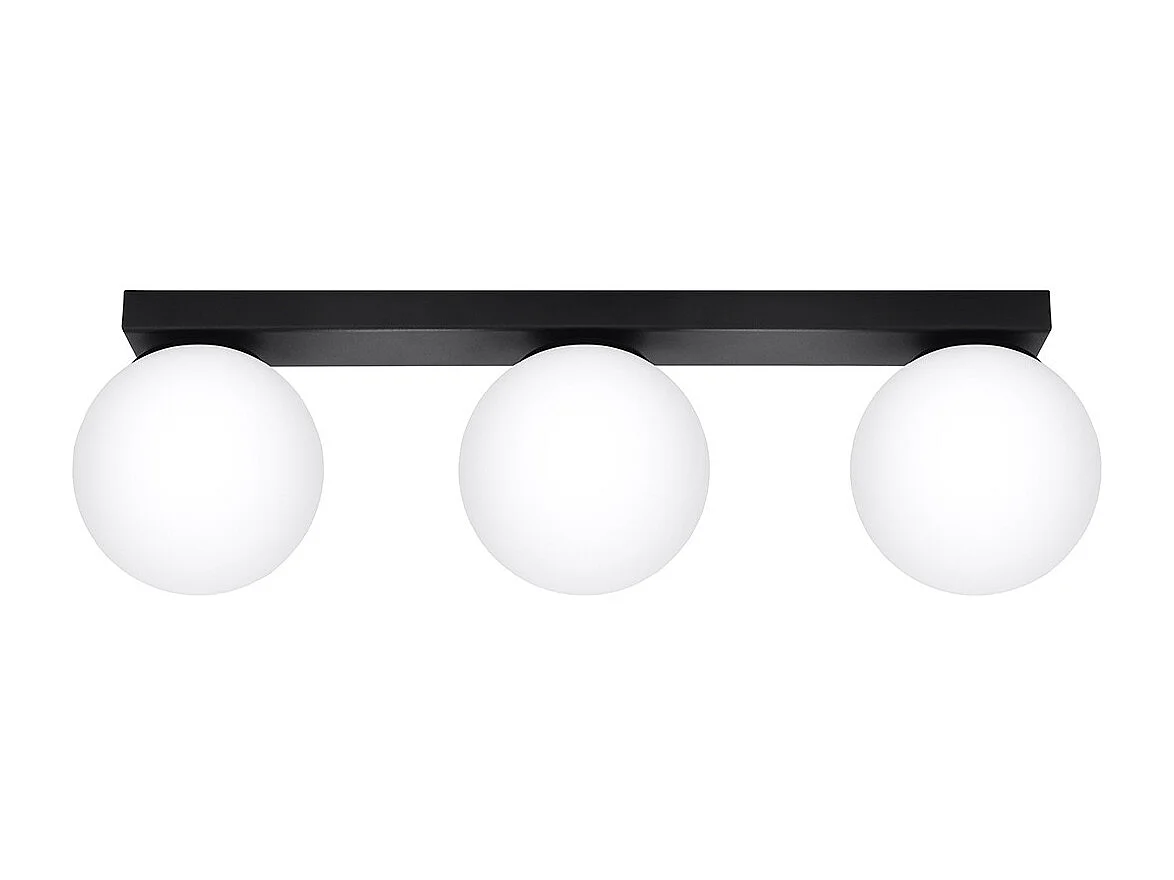 Plafondlampen Yoli Modern Van  - 3 Lichtbronnen - L.50 X H.14,5 Cm - Zwart