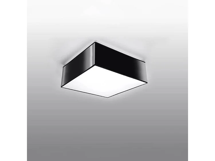Sollux HORUS Plafonnier Carré Noir 25cm E27