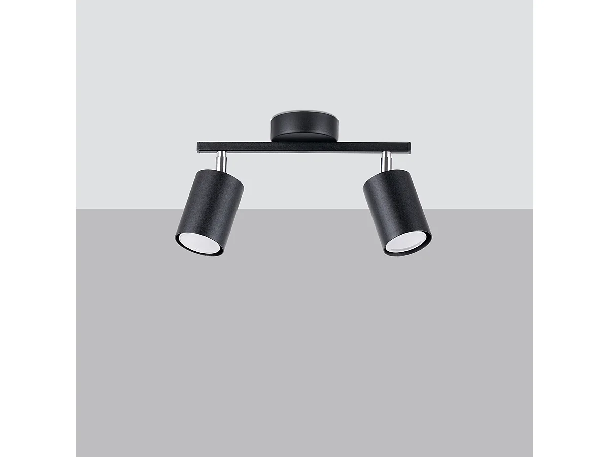 Plafondlampen Lemmi Minimalistisch Van  - 2 Lichtbronnen - L.26 X H.20 Cm - Zwart