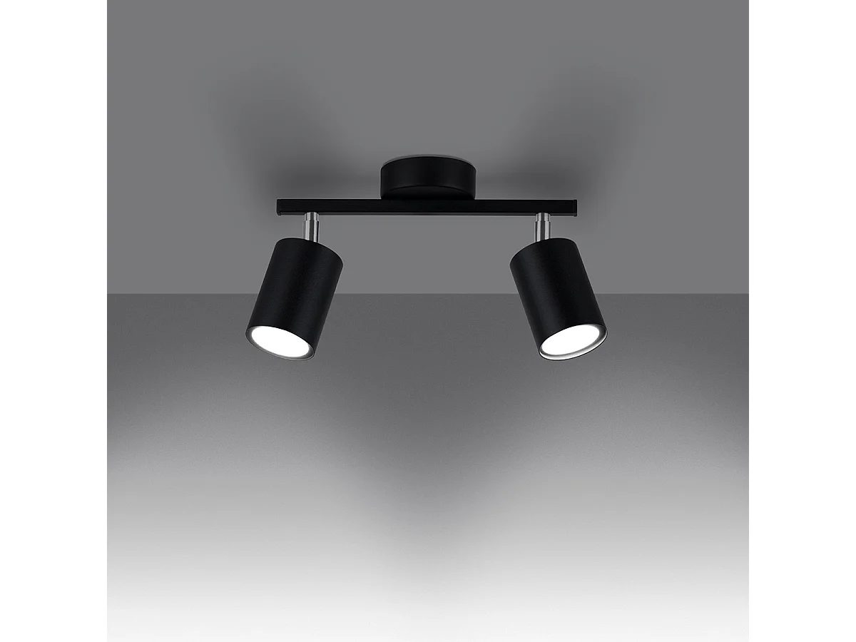 Plafondlampen Lemmi Minimalistisch Van  - 2 Lichtbronnen - L.26 X H.20 Cm - Zwart