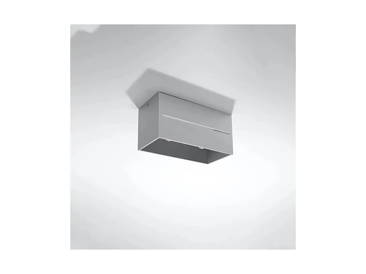 Plafonniers Lobo Moderne En Aluminium - 2 Sources Lumineuses - L.20 X H.10 Cm - Gris