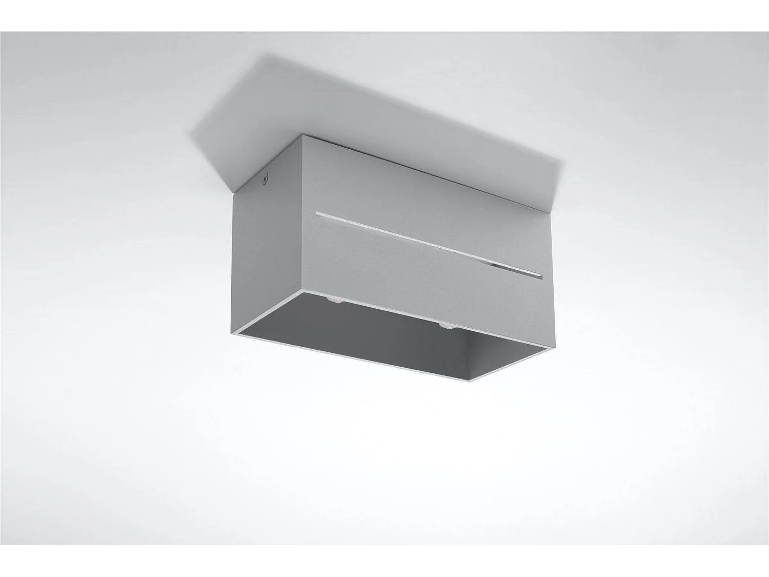 Lampada da soffitto LOBO moderno di alluminio - 2 sorgenti luminose - L.20 x A.10 cm - grigio