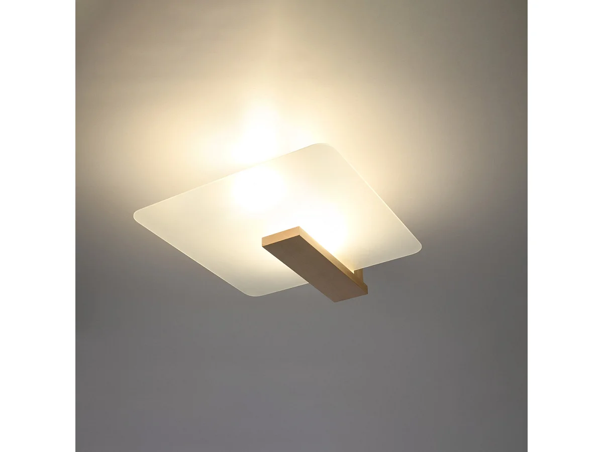 Plafondlampen Lappo Scandinavisch Van  - 2 Lichtbronnen - L.40 X H.47,5 Cm - Natuurlijk Hout