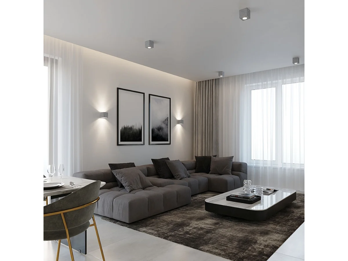 Sollux QUAD - 1 faretto da incasso a soffitto bianco sporco, GU10