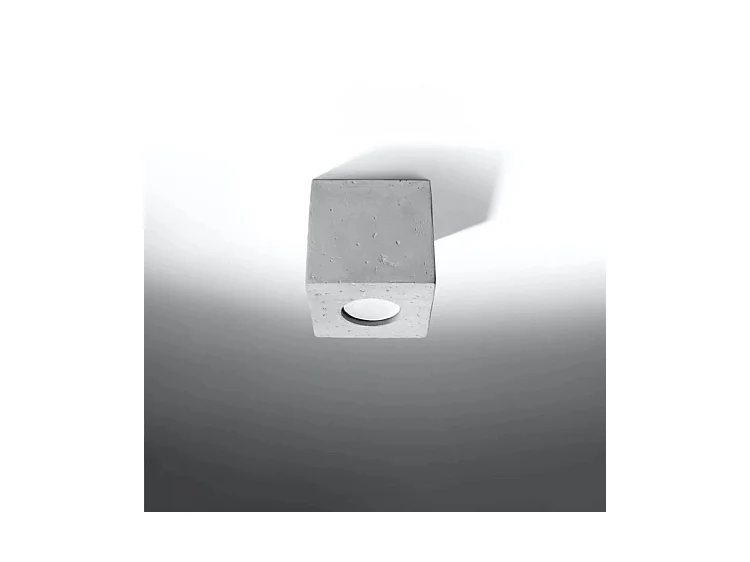 Plafondlampen Quad Industrieel Van  - 1 Lichtbronnen - L.10 X H.10 Cm - Grijs
