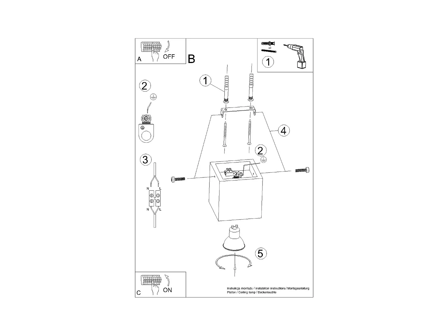 Sollux QUAD Downlight à 1 lumière, blanc cassé, GU10