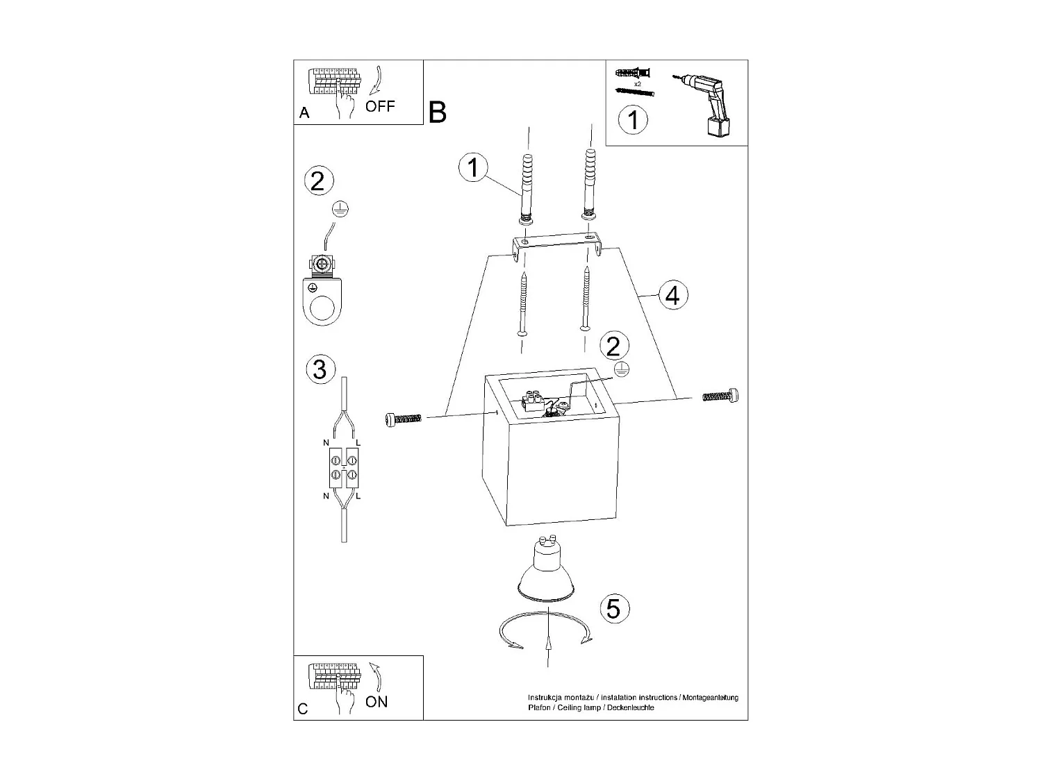 Sollux QUAD Downlight à 1 lumière, blanc cassé, GU10