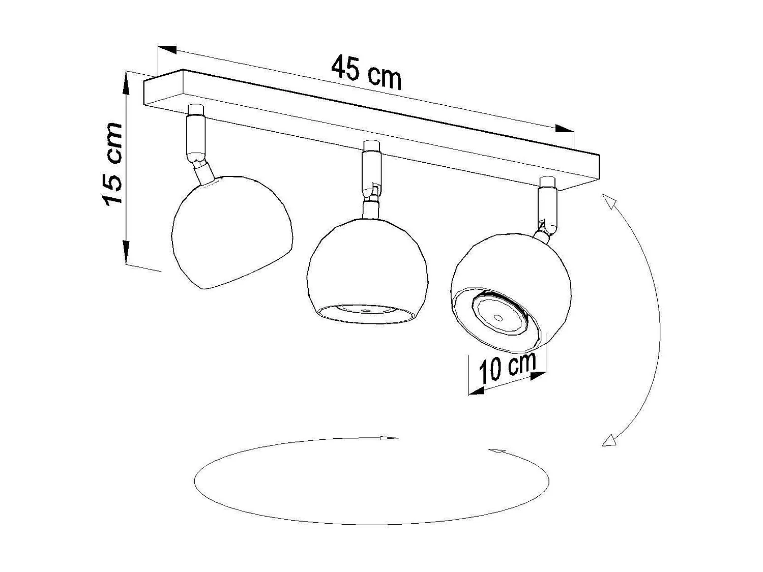 Sollux OCULARE Barre de projecteur à 3 lumières blanc, GU10
