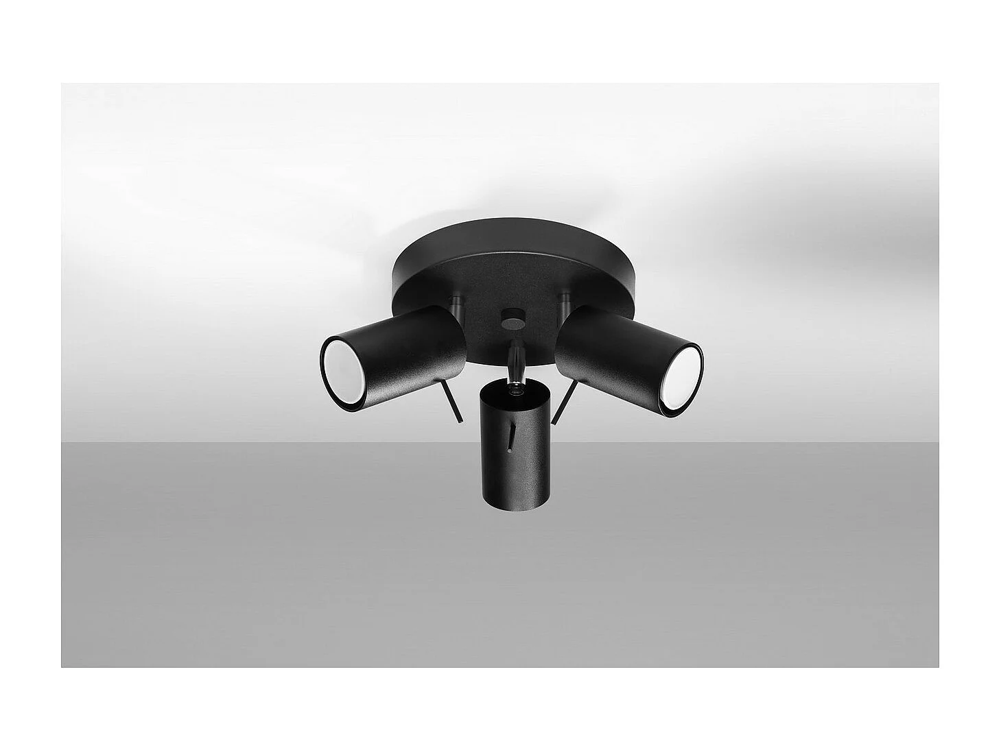 Sollux Lighting Ring Grupos de focos de techo, negro, 3x GU10