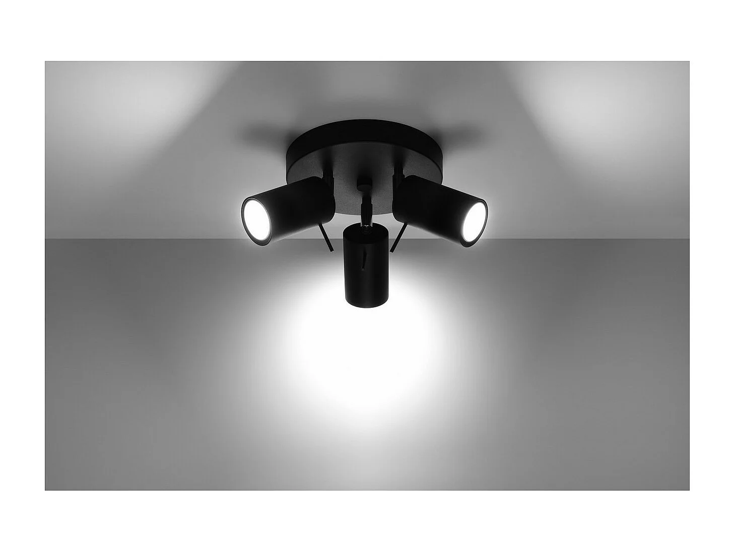 Plafondlampen Ring Modern Van  - 3 Lichtbronnen - L.20 X H.18 Cm - Zwart