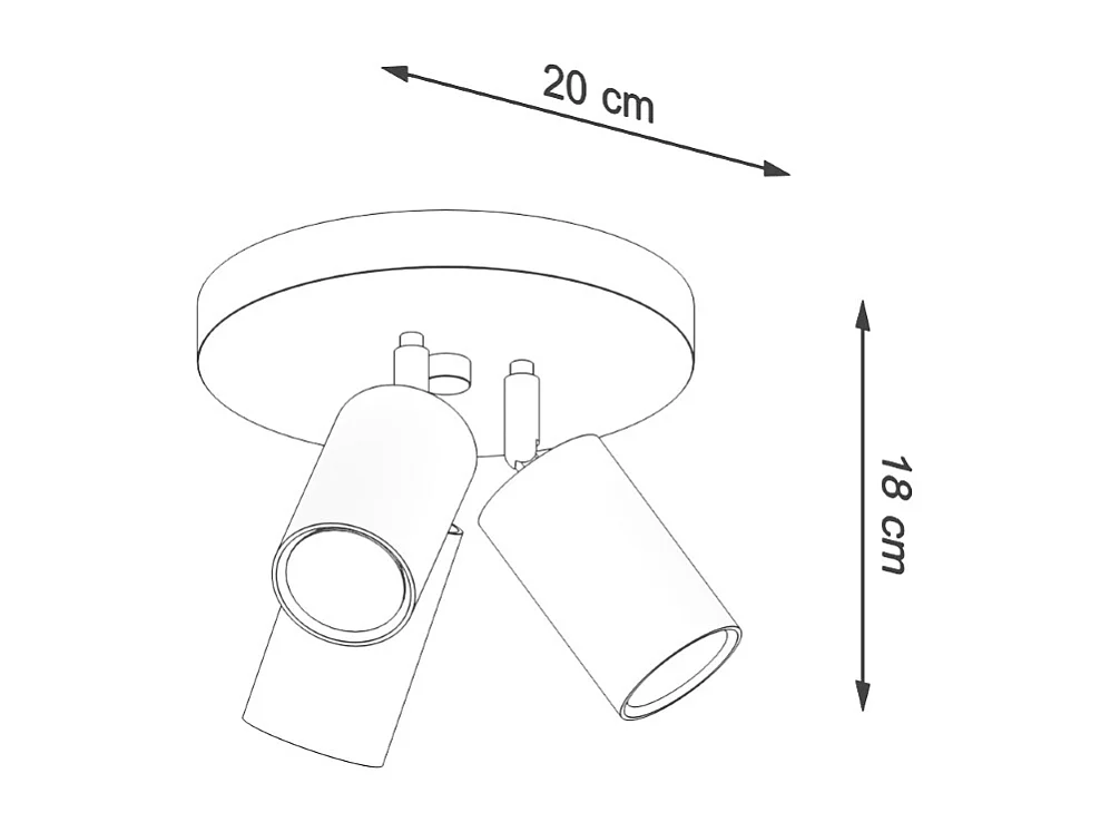 Plafondlampen Ring Modern Van  - 3 Lichtbronnen - L.20 X H.18 Cm - Zwart