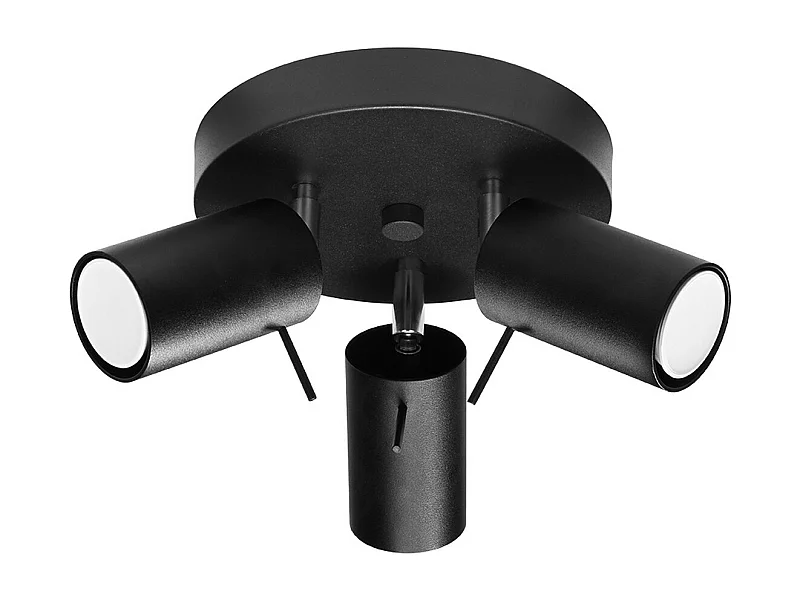 Sollux Lighting Ring Cluster di faretti a soffitto, nero, 3x GU10