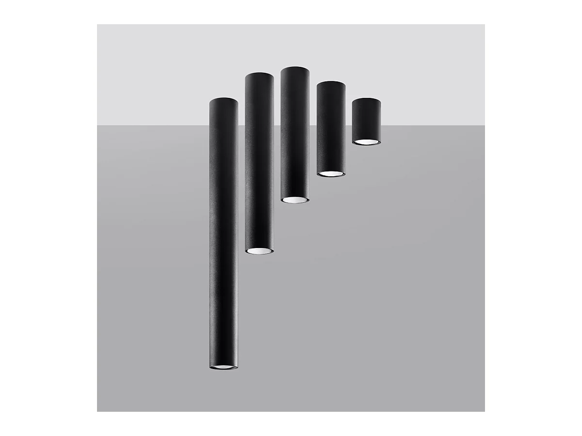 Sollux lichting Lagos Aufbau-Abwärtsstrahler, schwarz, 20 cm